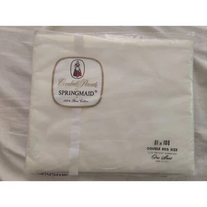 Springmaid vintage full flat sheet 100% cotton light yellow color New Old Stock - Picture 1 of 6
