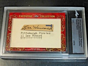 2018 LEAF LEE HOWARD~NICK STRINCEVICH~LEE HANDLEY AUTO #1/1 CUT SIGNED AUTOGRAPH