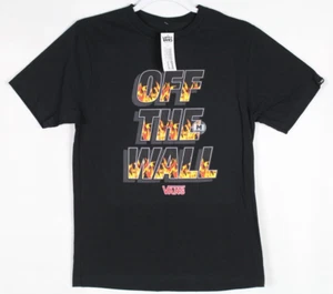 Vans Youth T Shrit Digi Flames Short Sleeve Crew Classic M L Black VN0000R8BLK - Picture 1 of 5