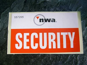 VINTAGE Northwest Airlines SECURITY STICKER  - Picture 1 of 1