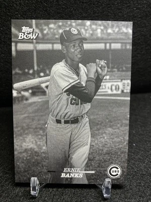 2024 Topps Black & White - Topps Vault Short Print Ernie Banks #106 Chicago Cubs - Image 1 of 2