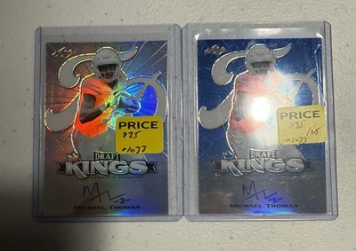 2016 Leaf Draft Blue & Silver Autos Michael Thomas RC /25 - Image 1 of 2