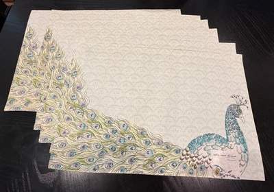 NEW - Edie Rose Home PEACOCK Collection Set of 4 PLACEMATS 13" x 19" - Image 1 of 4