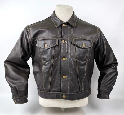 Chevignon Lederjacke dunkelbraun Gr. M Flying Wear 80s / 90s vintage - Bild 1 von 4