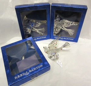 3 Vintage Reed & Barton Schneevogel Clip #1613 VOGEL in Box versilbert Spitze Clip-on - Bild 1 von 10