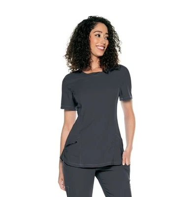 Urbane Align Women Contemporary Fit tee Round Neck Scrub Top -Gray -LARGE - Image 1 of 4