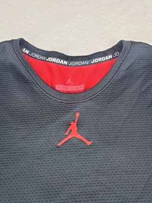 Nike Dri-Fit Air Jordan Entrenamiento Ajustado Manga Larga Rojo Negro Camisa Jumpman XL Foto 1 de 4