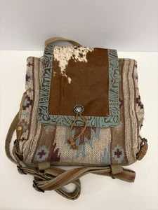 Bolso Mochila Alfombra Oriental Myra Bag S-3307 Hermoso Cuero Tooled Suroeste - Imagen 1 de 11