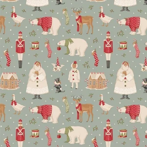 Quilting Patchwork Fabric TILDA Merry Little Christmas Winterfriends Duckegg ... - Bild 1 von 6