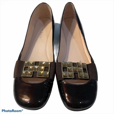 Taryn Rose Womens Size 6.5 Low Heel Black Patent Leather Flat  Goblincore Witchy - Image 1 of 4