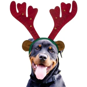 Hund Rentier Geweih Stirnband Weihnachtskostüm Outfit für mittelgroße Hunde - Bild 1 von 8