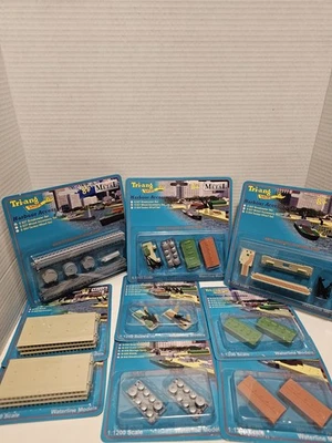 9 Tri-ang Minic Ships Harbour Accessories 1:1200 Scale Die-Cast Waterline Models - Image 1 of 4