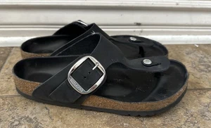 Birkenstock Gizeh + Staud Big Buckle Rivet Logo Leather Black Women’s 40 US 9 - Picture 1 of 6