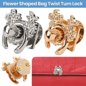 Hebilla de cierre de bolsa con cierre giratorio de metal con forma de flor de 1 pieza para bolsos cartera - Imagen 1 de 19