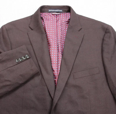 Blazer Tommy Hilfiger Para Hombre 44R Borgoña Mezcla Lana Elastizado Forrado 2 Botones Foto 1 de 4