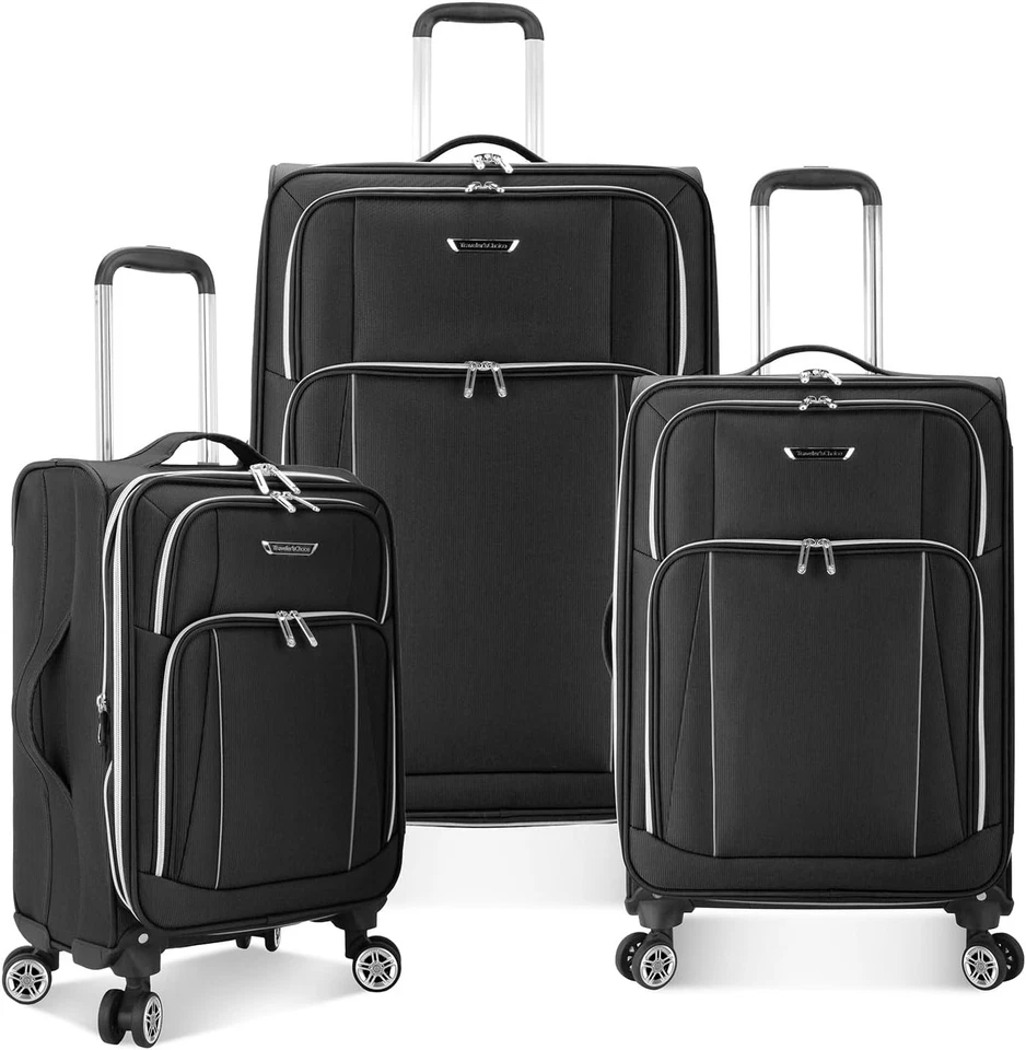 Traveler's Choice Lares Softside Luggage Spinner Wheels Black 3 Piece Set Black - Image 1 of 1