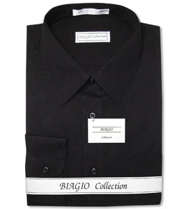 Biagio Herren 100 % BAUMWOLLE einfarbig SCHWARZ Farbe Anzughemd Gr. 16,5 36/37 - Bild 1 von 4
