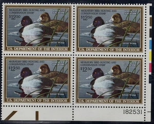 U.S. DUCK  RW56 Plate Block Mint, og, Never Hinged (cv$85.00) - Picture 1 of 1
