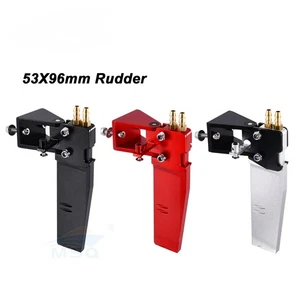 Timón central de aluminio 53x96 mm de 1 pieza con doble pastilla de agua para barco de radiocontrol L75-95 cm - Imagen 1 de 10