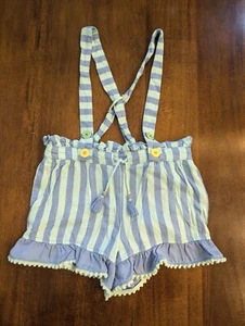 Matilda Jane Let’s Go Together In Suspense Girls Size 6  Shorts Striped Overall - Picture 1 of 11
