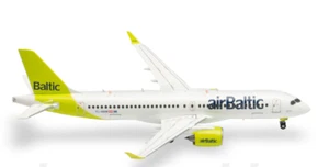 1:200 Herpa airBaltic AIRBUS A220-300 Passenger Airplane Diecast Aircraft Model - Picture 1 of 1