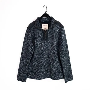 Fat Face Black White Marl Fine Knit Cotton Blend 1/4 Zip Fleece Jumper - Size L - Picture 1 of 19