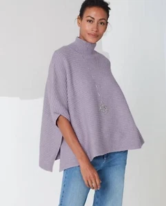J. Jill _ S/L _ NEW Cozy Rib Poncho In Bright Iris Heather_ NWT - Picture 1 of 5