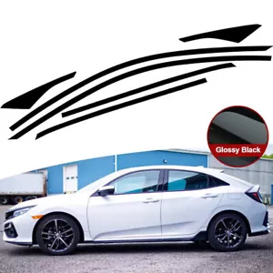 FOR 16-21 HONDA CIVIC HATCHBACK CHROME DELETE BLACKOUT WINDOW TRIM MATTE BLACK* - Picture 1 of 12