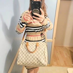 Auth LOUIS VUITTON Damier Azur Speedy Bandouliere 30 Hand Bag 2way N41052 - Picture 1 of 13