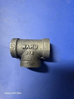 Ward 3/8"x3/8"x3/8" NPT 150 Malleable Iron Tee Black Pipe Fitting LOT Of 1 0  - Image 1 of 4