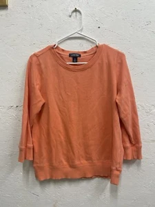 !Lands End! Sudadera para mujer Serious Sweats cuello redondo manga larga S (6-8) naranja - Imagen 1 de 5