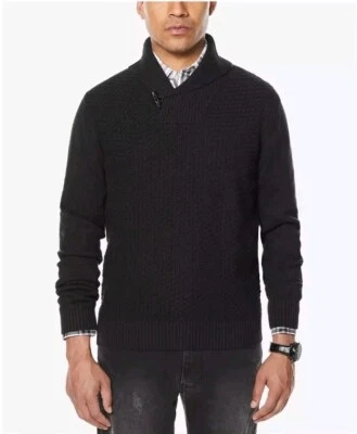 Sean John Mens Size 3XL Black Shawl Collar Winter Pullover Knit Sweater Academia - Image 1 of 4