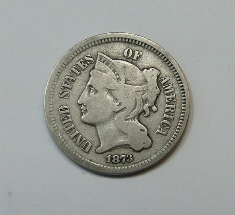 1873 CORONET HEAD NICKEL 3 CENT PIECE Cover