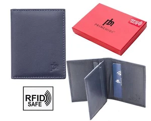 Prime Hide Valentino RFID SAFE Navy Blue Leather Credit Card Holder Gift Boxed - Picture 1 of 6