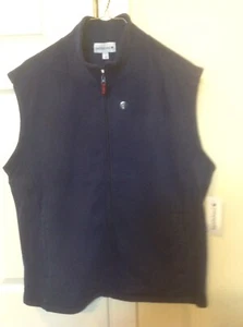 Saddlebred Mens Large Dark Blue Full Zip Fleece Vest, $34 Retail, NWT - Picture 1 of 8
