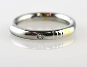 Diamant Solitär Ring 950/000 Platin / 750 Gelbgold Brillant 0,02 ct - Bild 1 von 2