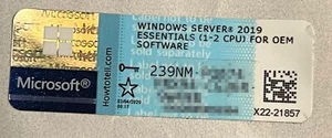 ORIGINALE Windows Server 2019 Essentials Lizenz (Lizenzaufkleber) - Bild 1 von 1