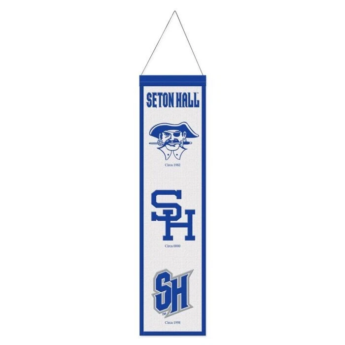 Seton Hall Pirates NCAA Heritage 横幅刺绣羊毛 8" X 32" — 第 1/1 张图片