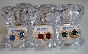 Pendiente de moda con acabado dorado para hombre negro, azul, verde, púrpura con caja - Imagen 1 de 23