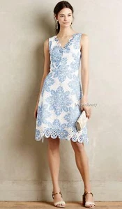 NUEVO Vestido festoneado Anthropologie Starflower de Eva Franco Talla 6 - Imagen 1 de 7