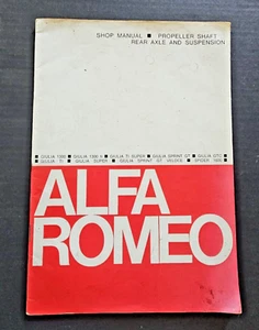 Alfa Romeo Giulia TI GT 1962-1966 OEM Axle Shop Service Repair Manual Guide - Picture 1 of 7