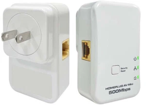 Plug-And-Play Ethernet Over AC Powerline Kit - Fast 500 Mpbs Network Extender - Picture 1 of 7