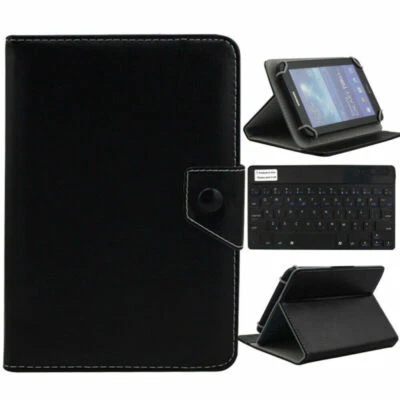 Universal Keyboard Plain Leather Case Cover For 10" 10.1" inch Android Tablet PC - Image 1 of 4