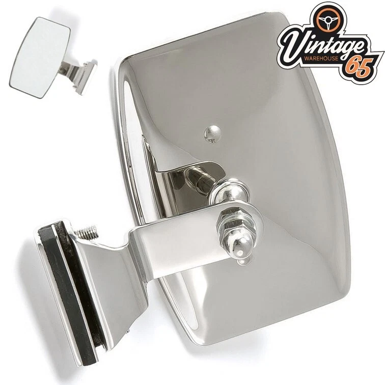 Classic Car Overtaking Mirror Adjustable Stainless Steel Quarter Light Mount - Image 1 of 3