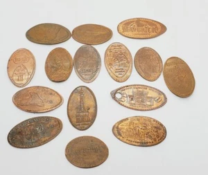 Lote de 15 monedas de centavo prensadas alargadas vintage Estate Find (97) - Imagen 1 de 5