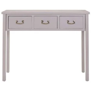 Safavieh Console Table 31.7"Hx39.4"Lx14.2"D 3-Drawer Gray Solid Wood Rectangle - Picture 1 of 7