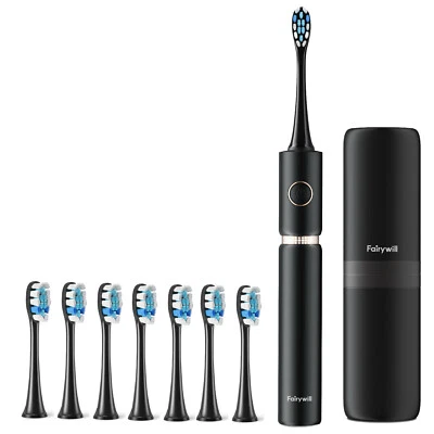 Fairywill P11 Elektrische Zahnbürste Schallzahnbürste 5 Modi Timer 8 Ersatzköpfe