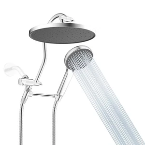 10” Rain Round Shower Head with Handheld Spray Combo High Pressure Adjustable - Picture 1 of 9