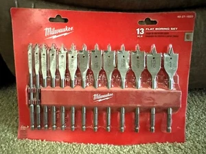 Milwaukee 48-27-1520 13pc Flat Spade Hole Wood Boring Bit Set High Speed Premium - Picture 1 of 2