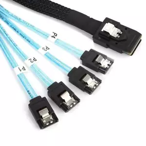 Mini SAS 36Pin (SFF-8087) Male to 4 x SATA 7Pin Female Target Cable 1m - Picture 1 of 6